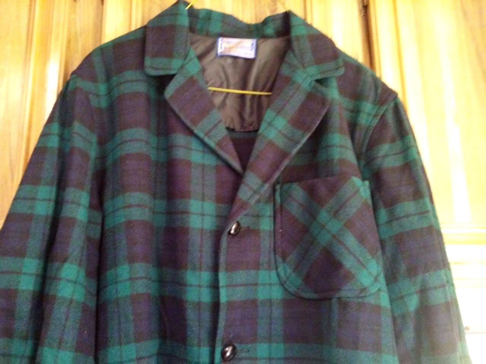 Pendleton Flannel Plaid Blazer Button Down Womens Size S 100% Pure Virgin Wool