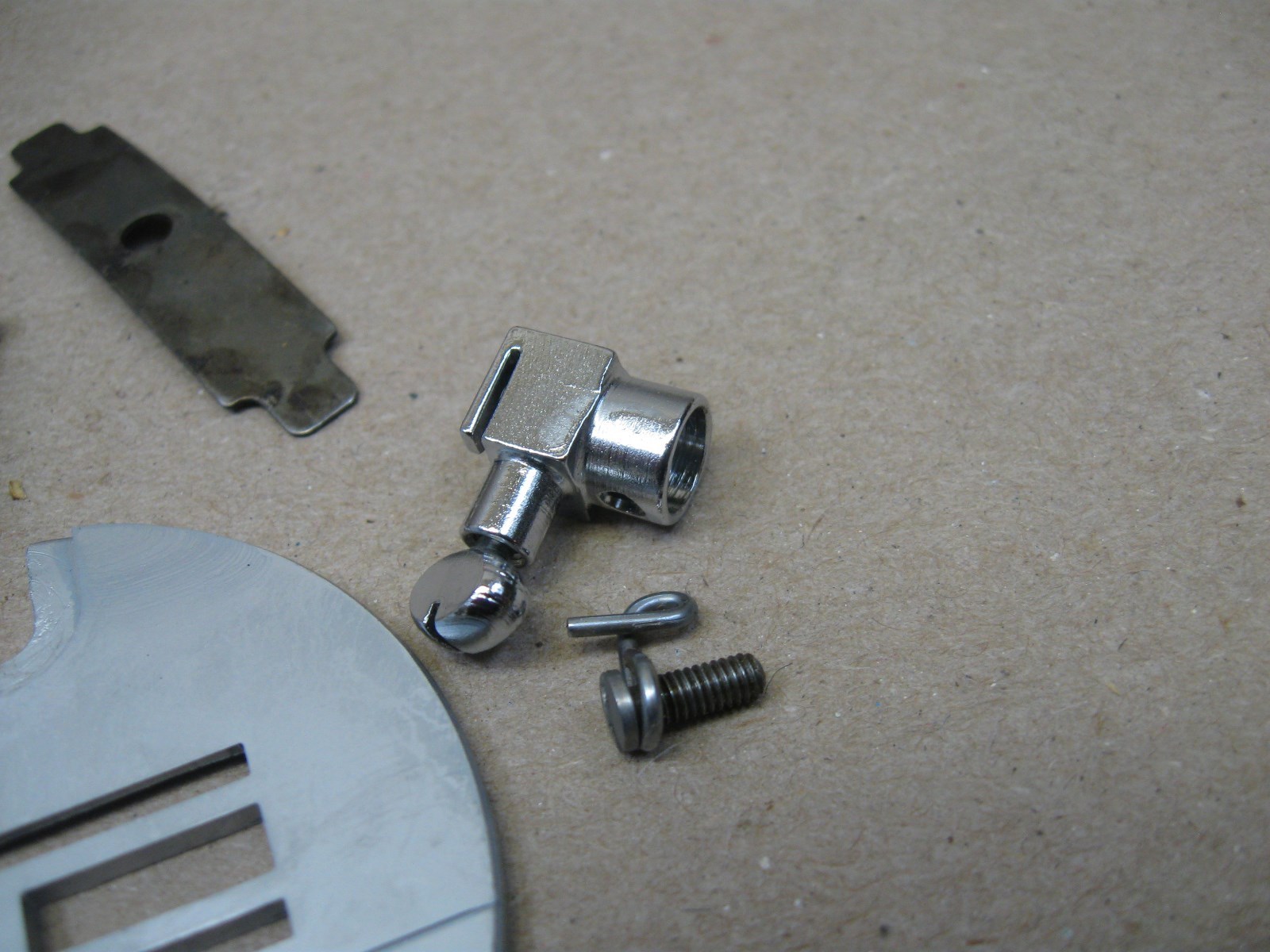 Vtg Singer 457 Stylist Sewing Machine Slide Needle Plates Clamp Foot Spool Pins