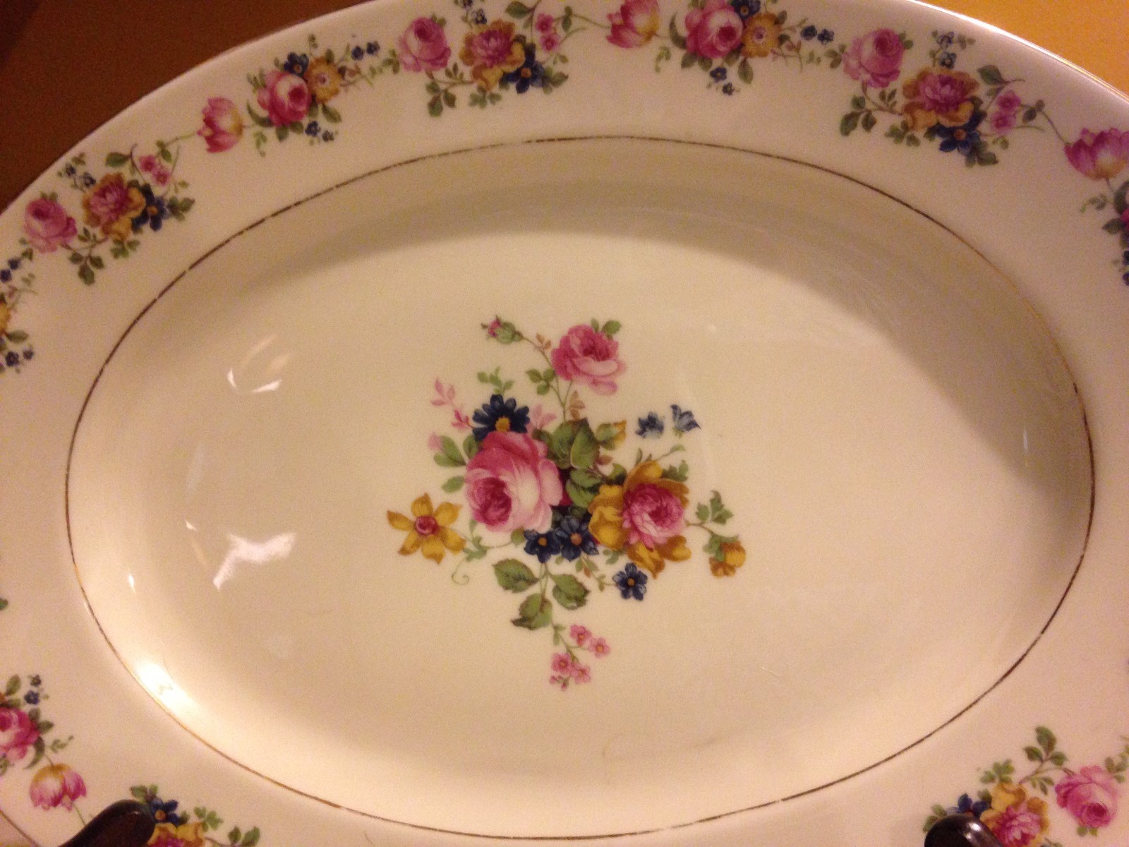 3 CZECH CHINA ROYAL IVORY CECIL THE ROSEMERE SERVING PIECES PLATTER TUREEN SUGAR