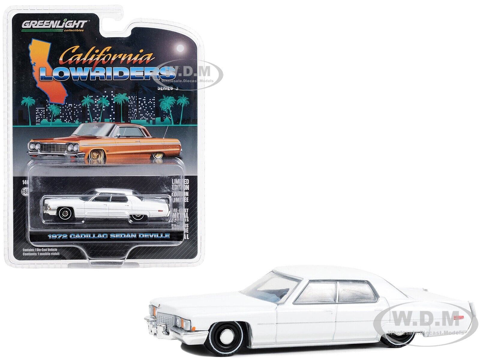 1972 CADILLAC SEDAN DEVILLE LOWRIDER COTILLION WHITE 1/64 BY 1972 CADILLAC SEDAN DEVILLE LOWRIDER COTILLION WHITE 1/64 BY