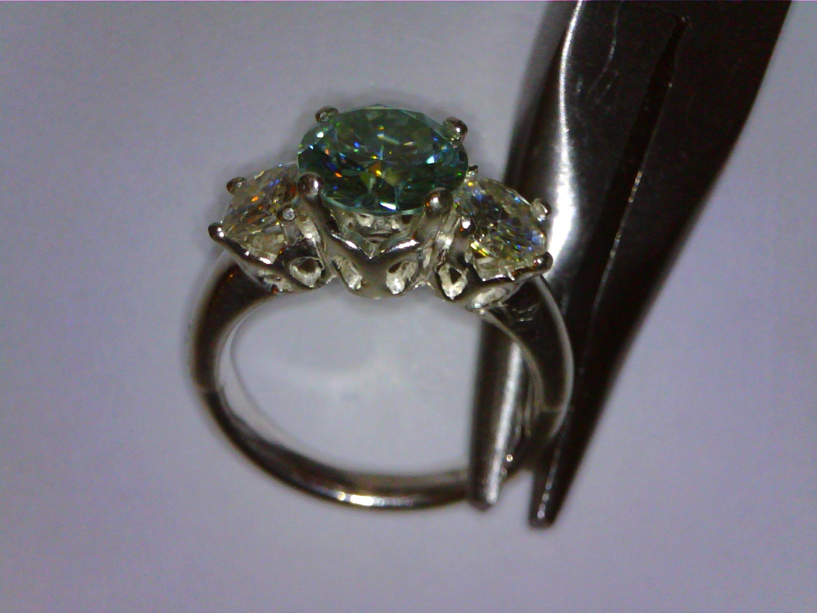 925 sterling silver moissanite diamond ring VVS-1 2.96tcw