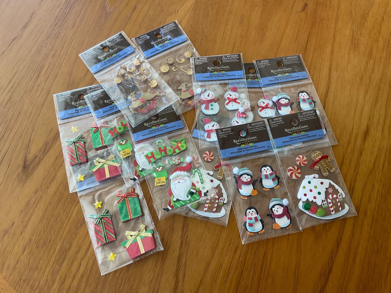 パッチ Recollections Christmas 3D Stickers-Penguins, Snowmen, Santa