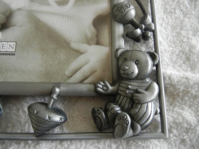Malden Nursery Parade Baby 4X6 Metal Picture Photo Frame Pewter Color Animals