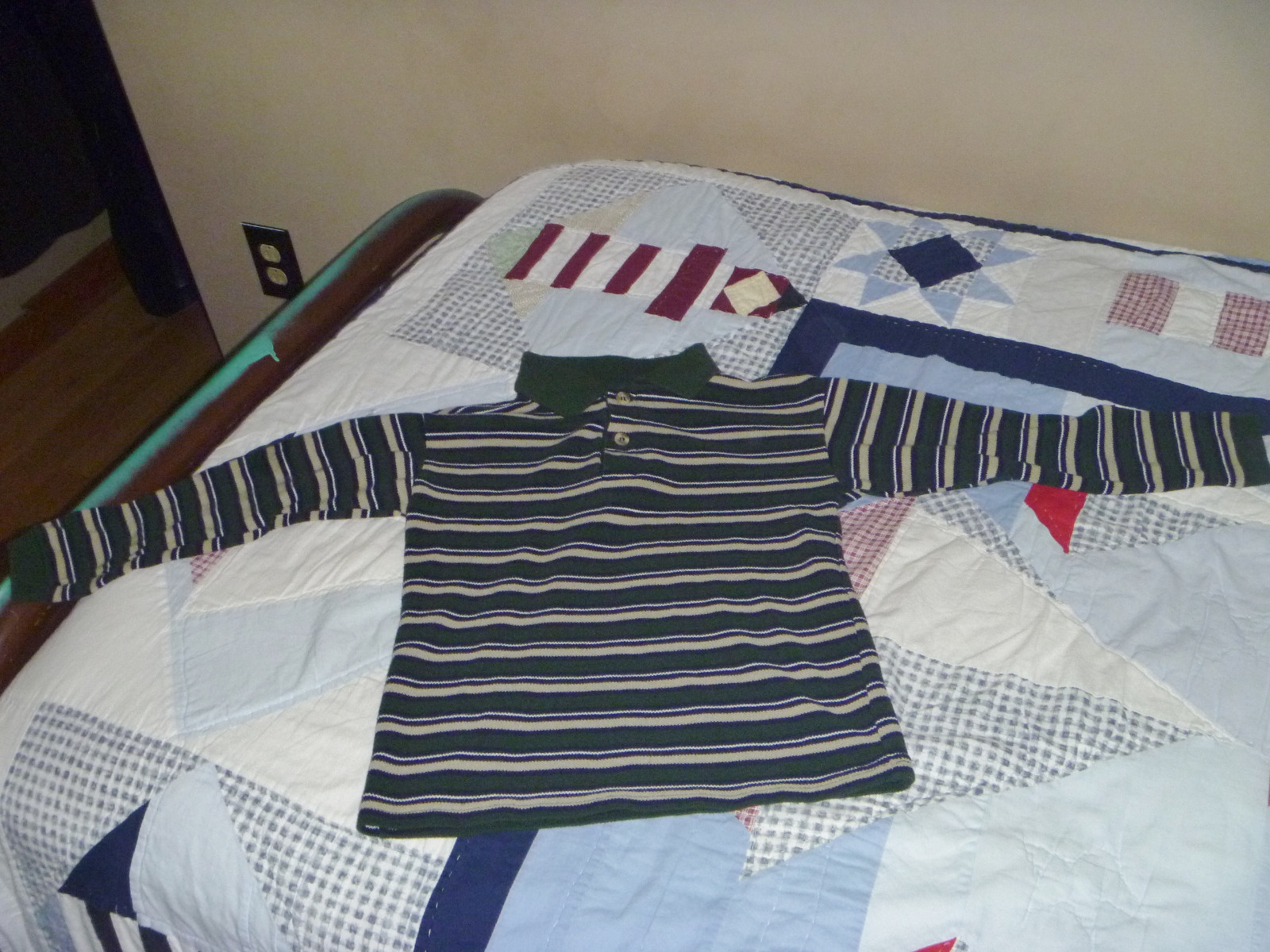 BOYS LEE LINED brown JEANS size 6 striped POLO green GAP BIG OXFORD SHIRT small