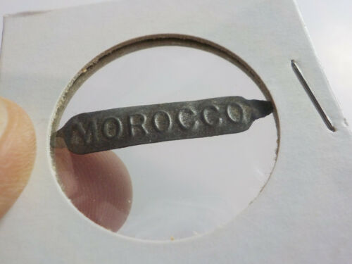 Vintage tobacco tag MOROCCO Advertising Metal