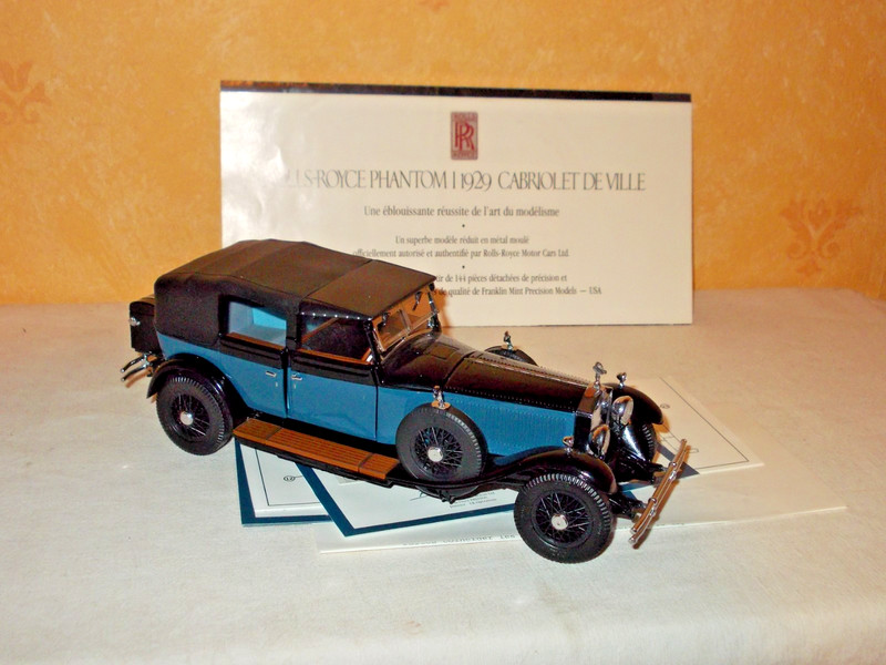 Franklin Mint Rolls Royce Phantom 1 - 1929 Tb Etat Sans Boite 1/24 Usa Cabriolet