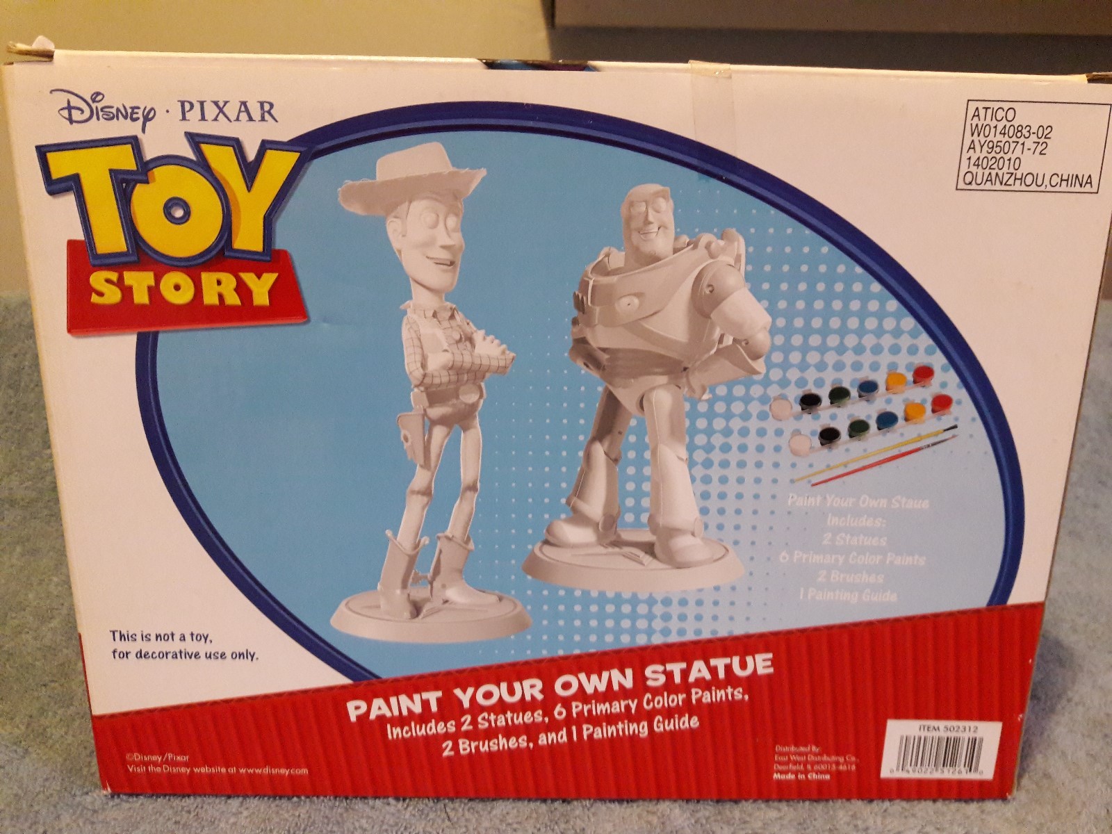 NEW Disney Pixar Toy Story Paint Your Own Statue Buzz Lightyear Woody Figurines