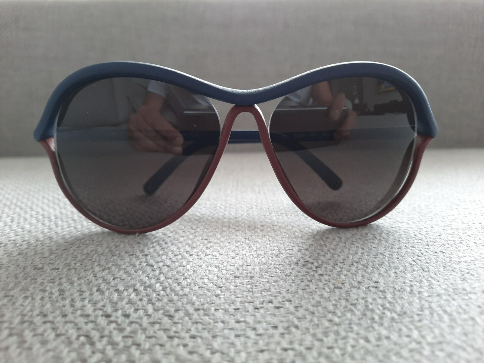 Pre-owned Ron Arad Pq By  Sunglasses Aviator Model B814 Color (lr1) Blue & Bordeaux 55-15 In Gray
