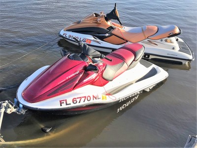 Two Jet Skis w/ Trailer Honda and Seadoo 3 Seater