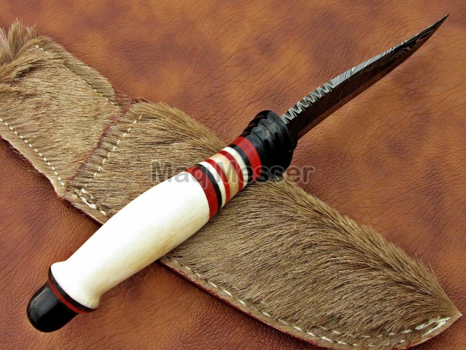  Damast Jagdmesser und unglaublich schner Klingenmaserung 4232#5