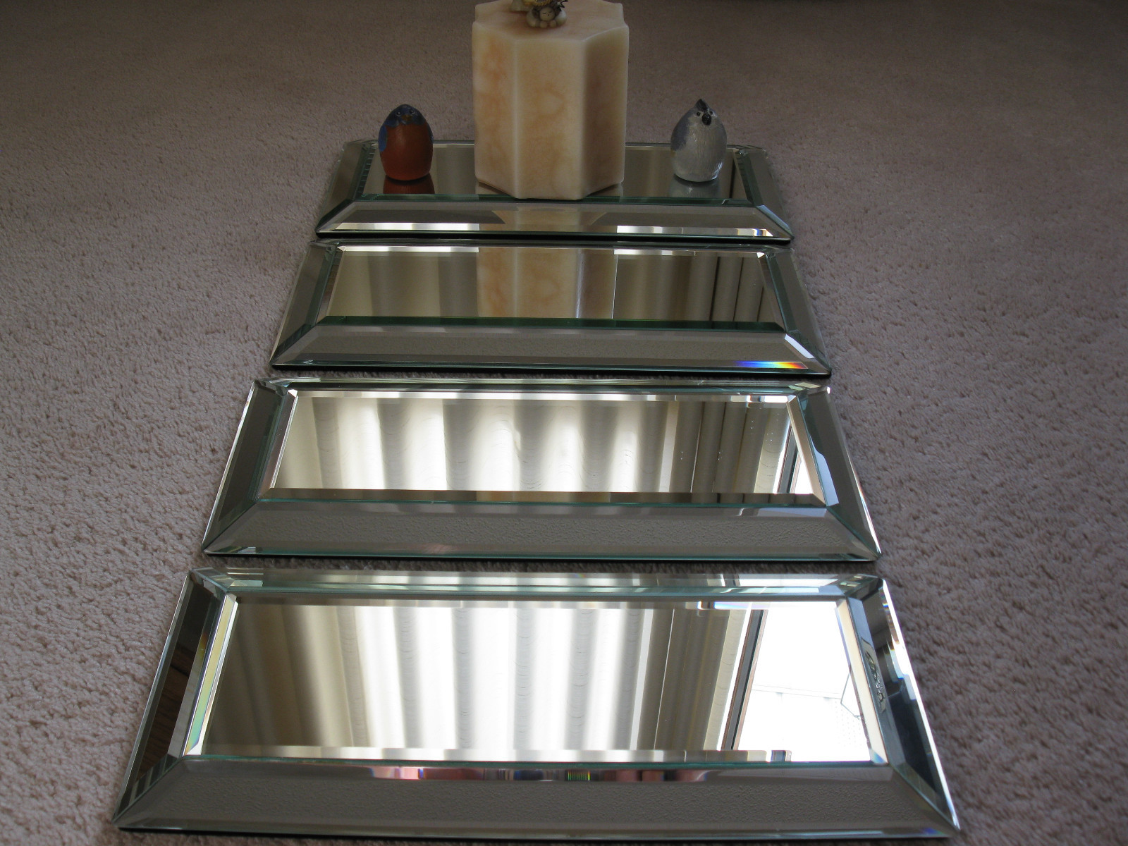 GLASS MIRROR RECTANGULAR TABLE TOP ACCESSORY DECORATION PIECE