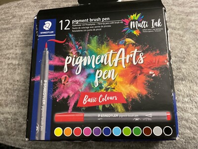 Staedtler Pigment Brush Pen - Pack of 12 - Basic - 371 C12 or pastel  371-C12 2