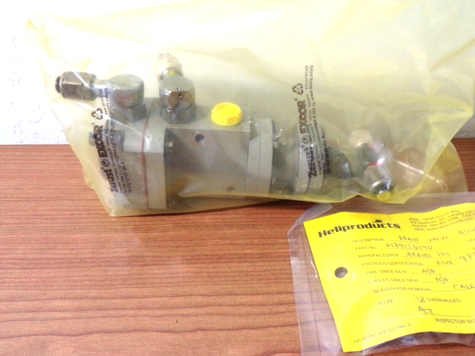 Ariel Helicopter Overspeed Drain Valve 0174126090 / Turbomeca Safran