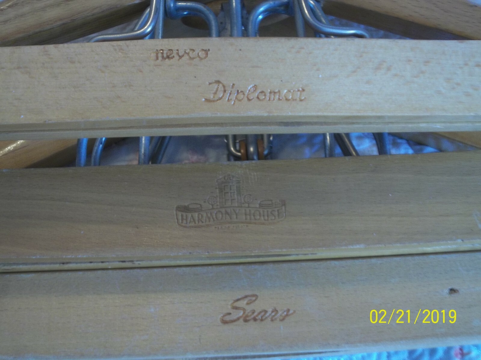 3 Vintage Wooden Hangers for Suits Pants Coats SEARS Diplomat Harmony House