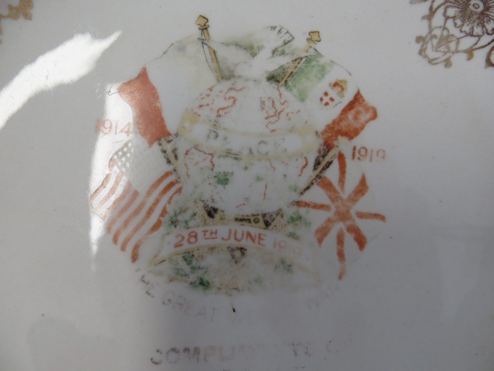 Vtg Antique Advertising Plate - 1914-1919 - WWI - Thos. Lee - Perry, Kansas - KS