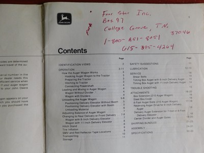 John Deere - 210 310 Auger Wagons - Operator's Manual OM-GA10136