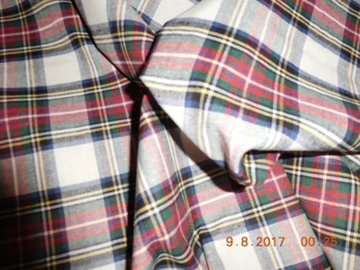 SCALAMANDE VINTAGE SCOTTISH PLAID CHECKER JACQUARD  1 YARDS
