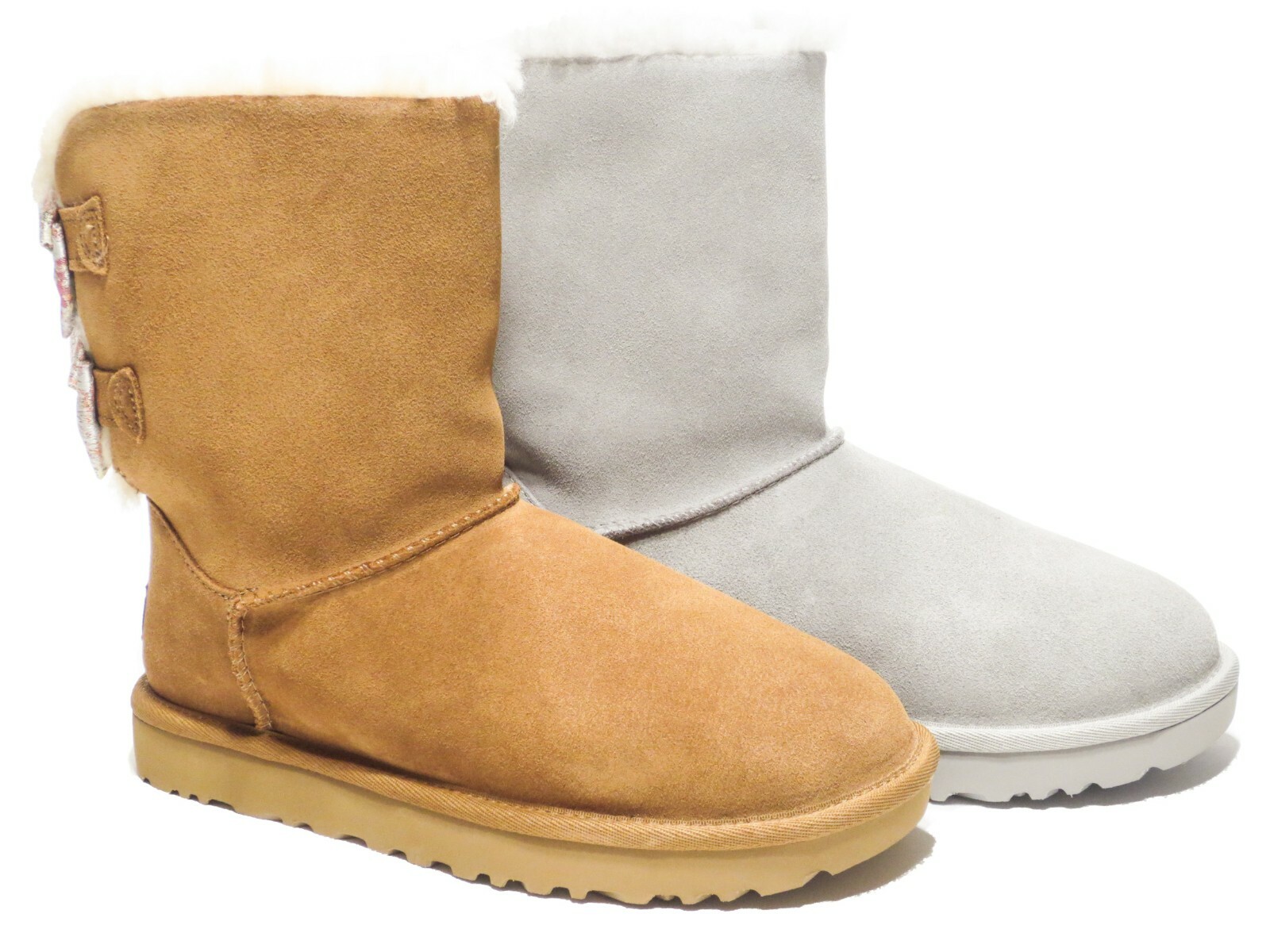 UGG Bailey Bow Абсолютно новый двойной бант с абстрактными брызгами в каштановом или серо-сером цвете