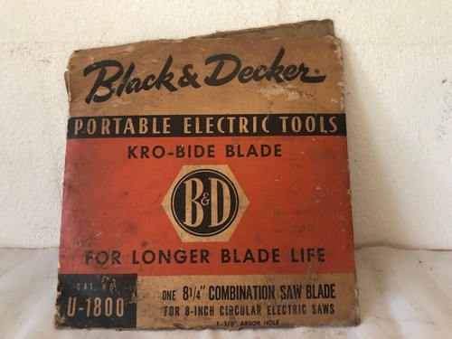 VINTAGE PAIR OF BLACK & DECKER 8 1/4 &8“KRO-BIDE CIRCULAR SAW BLADE U-1800 USED