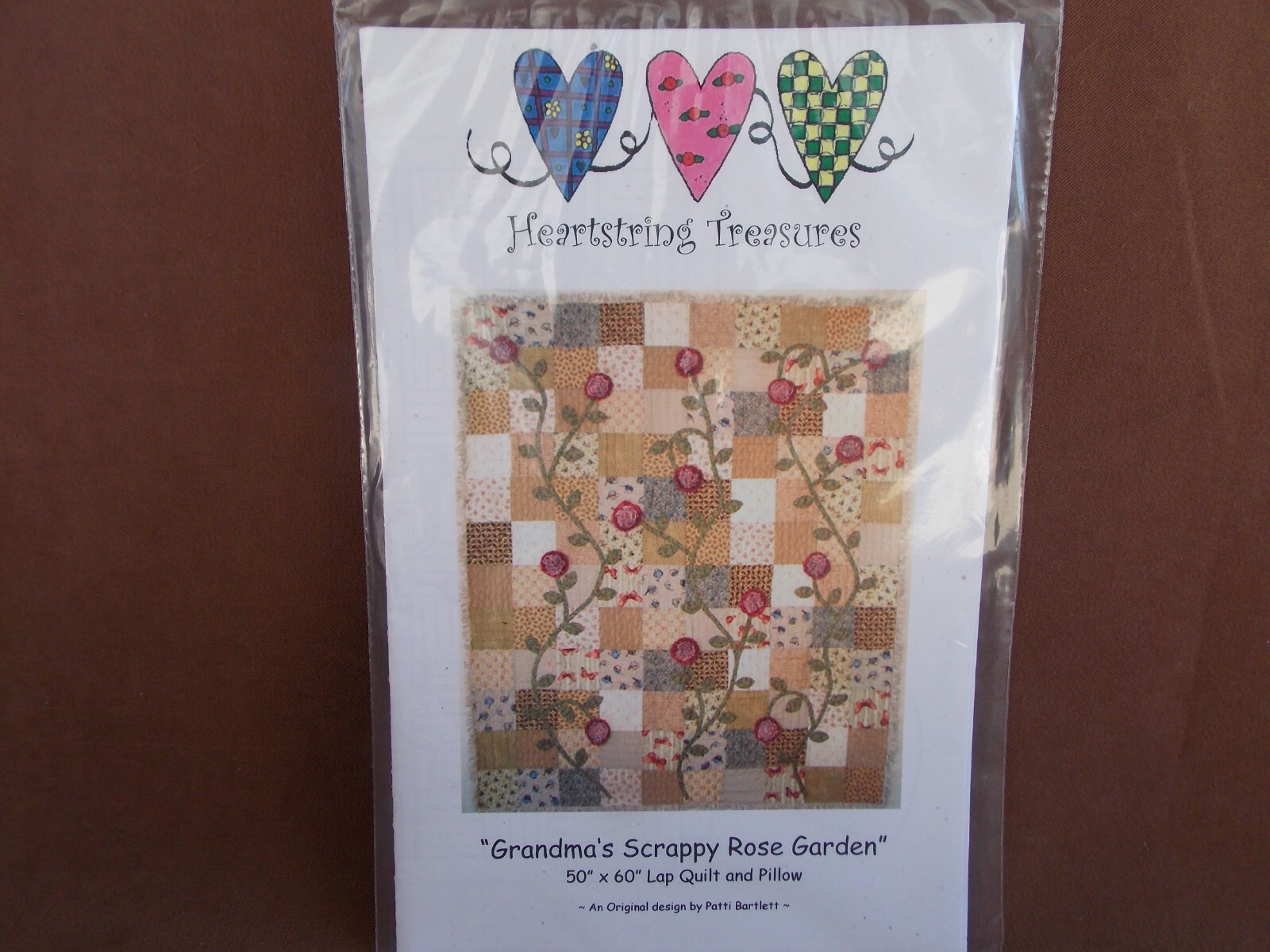 Grandma's Scrappy Rose Garden Quilt Pattern Heartstring