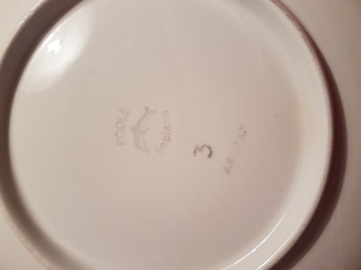 Poole Pottery AEGEAN Wall Plate / Low Bowl - Mid Century Modern Abstract Carved