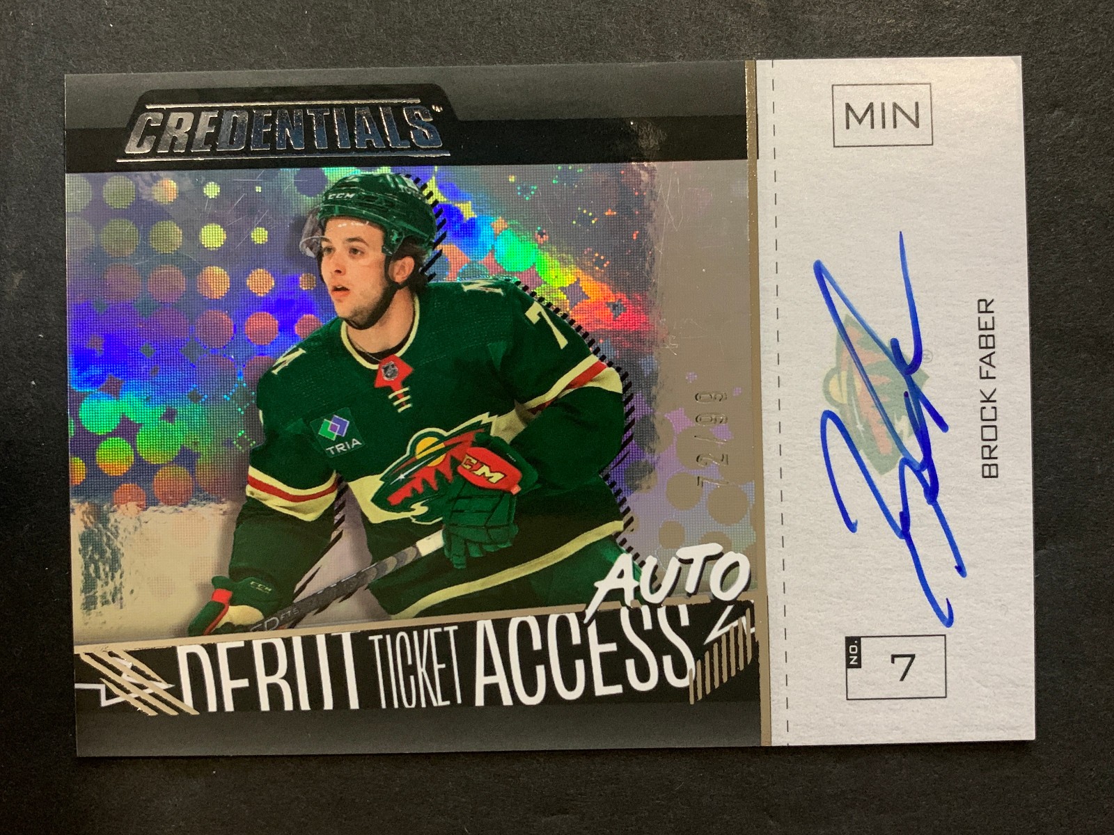 2023 Upper Deck Credentials Debut Ticket Access Brock Faber /99 RAuto Autograph