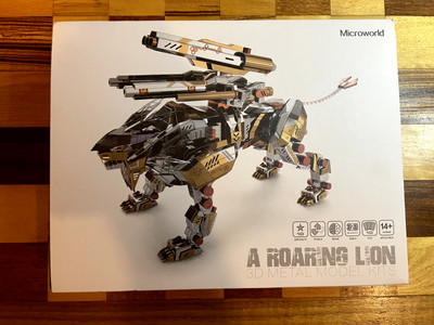 Microworld Roaring Lion 3D Metal Puzzle DIY Assemble Model Kits Laser Cut