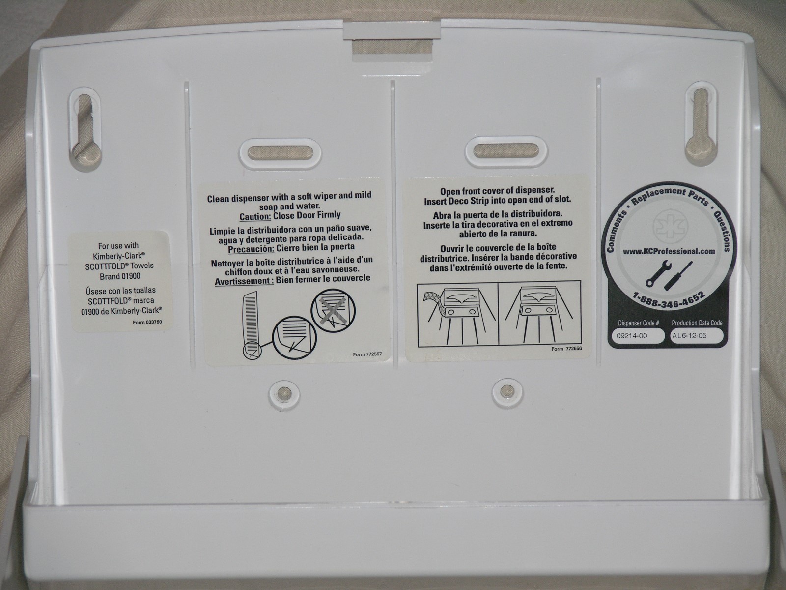 Kimberly-Clark Professional 09217 White ScottFold Compact Towel Dispenser, 9