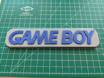 Gameboy Game Boy logo 3D printed desk shelf stand sign wall display solid back