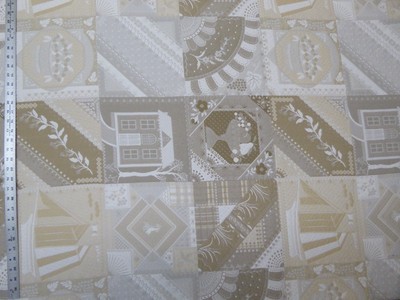 Upholstery Quilted Matelasse Neutral Colonial Squares Ship House Fruit Bowl