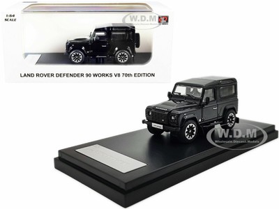 LAND ROVER DEFENDER 90 WORKS V8 ''70TH ED'' BLACK 1/64 DIECAST LCD MODELS LCD64016