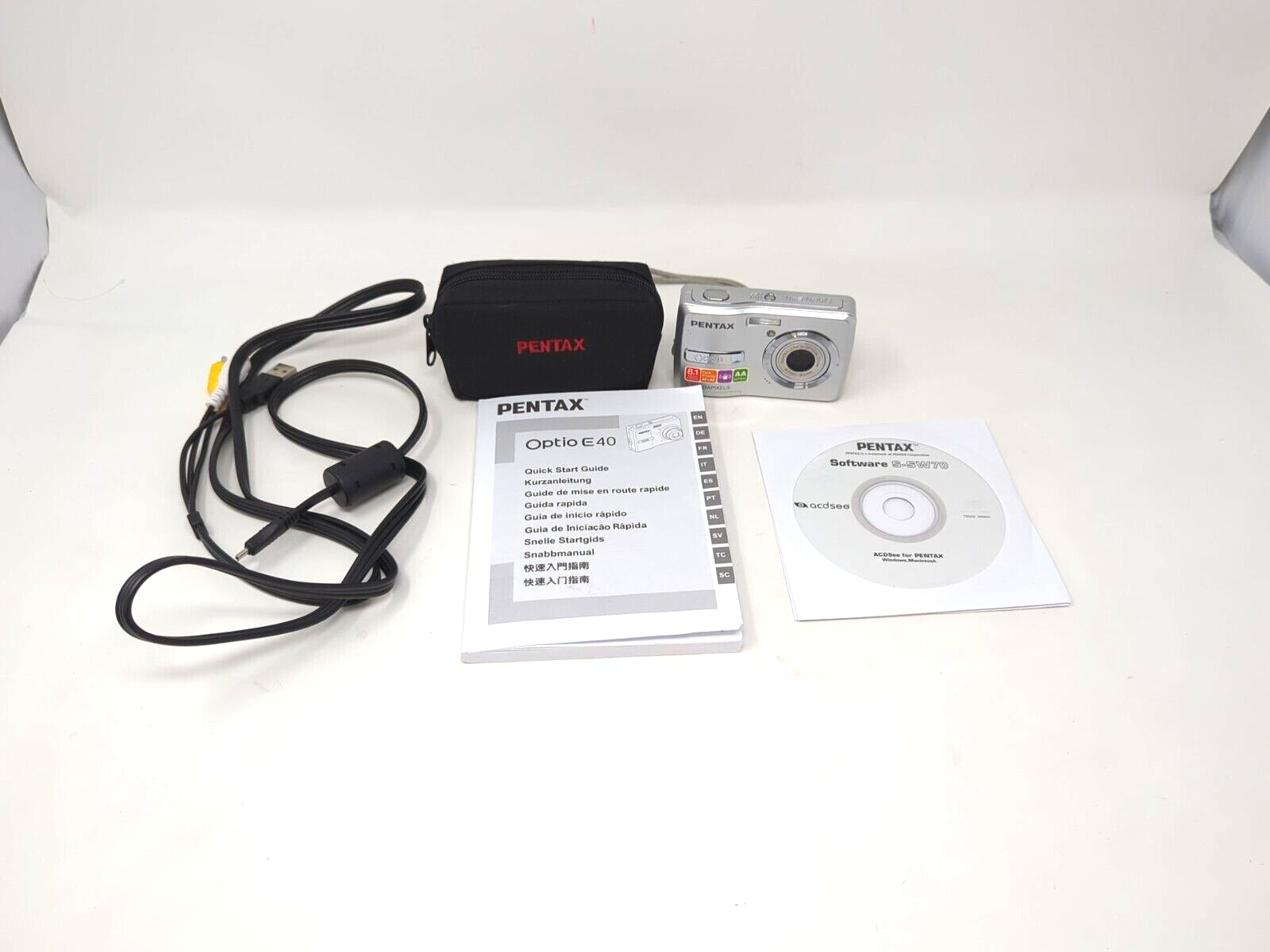 動作確認済 PENTAX Optio E40 PENTAX Pentax Optio E40 8.1MP Digital Camera Silver New | eBay
