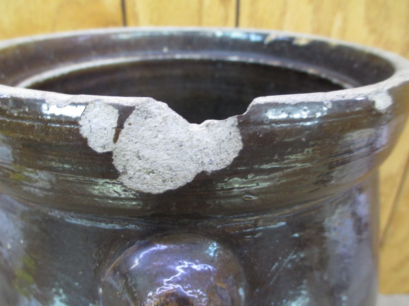 Antique 3 Gallon STONEWARE CLAY BUTTER CHURN No Lid Good Condition