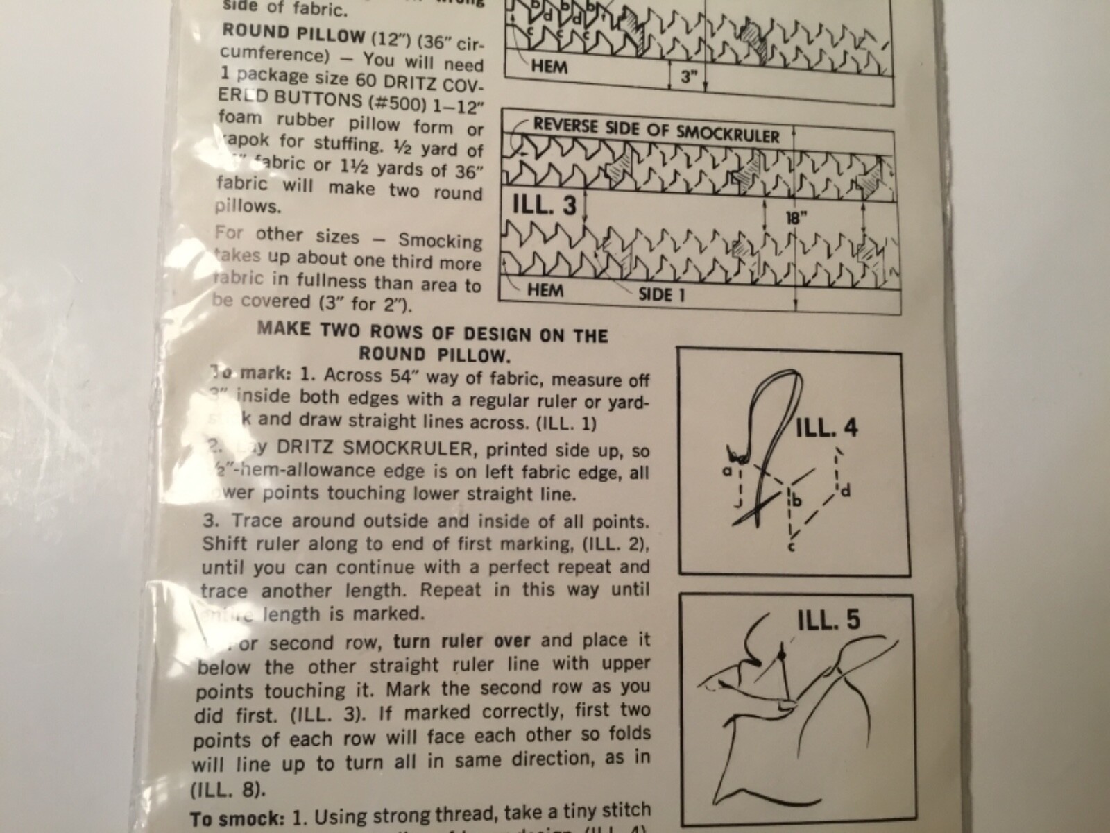 Vintage Dritz Smockruler Blue Smocking Made Easy No. 738 NIP Crafts Sewing