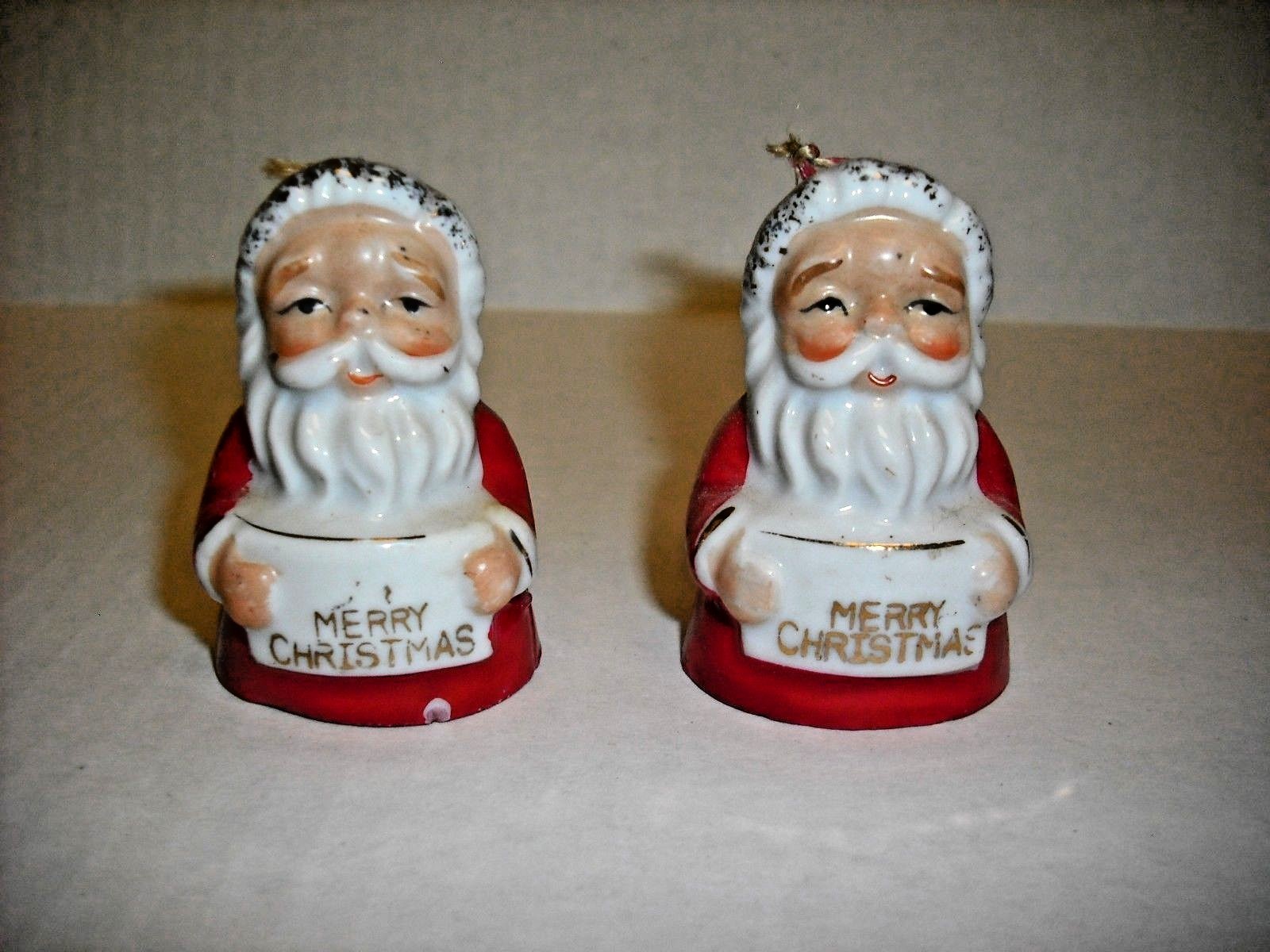 Vintage Lot of 6 Japan Bone China Santa Christmas  Bells