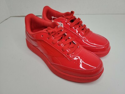 Reebok Cardi B Club C Double Red Tennis Shoes H69071 size 4 Grade School