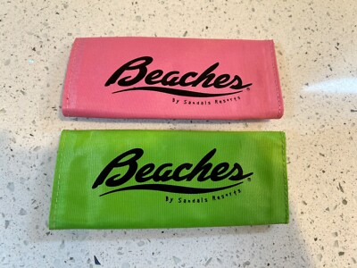 2 ~ BEACHES By Sandals Resorts Canvas Luggage Tags Hook/Loop  Heavy Duty FRESHIP