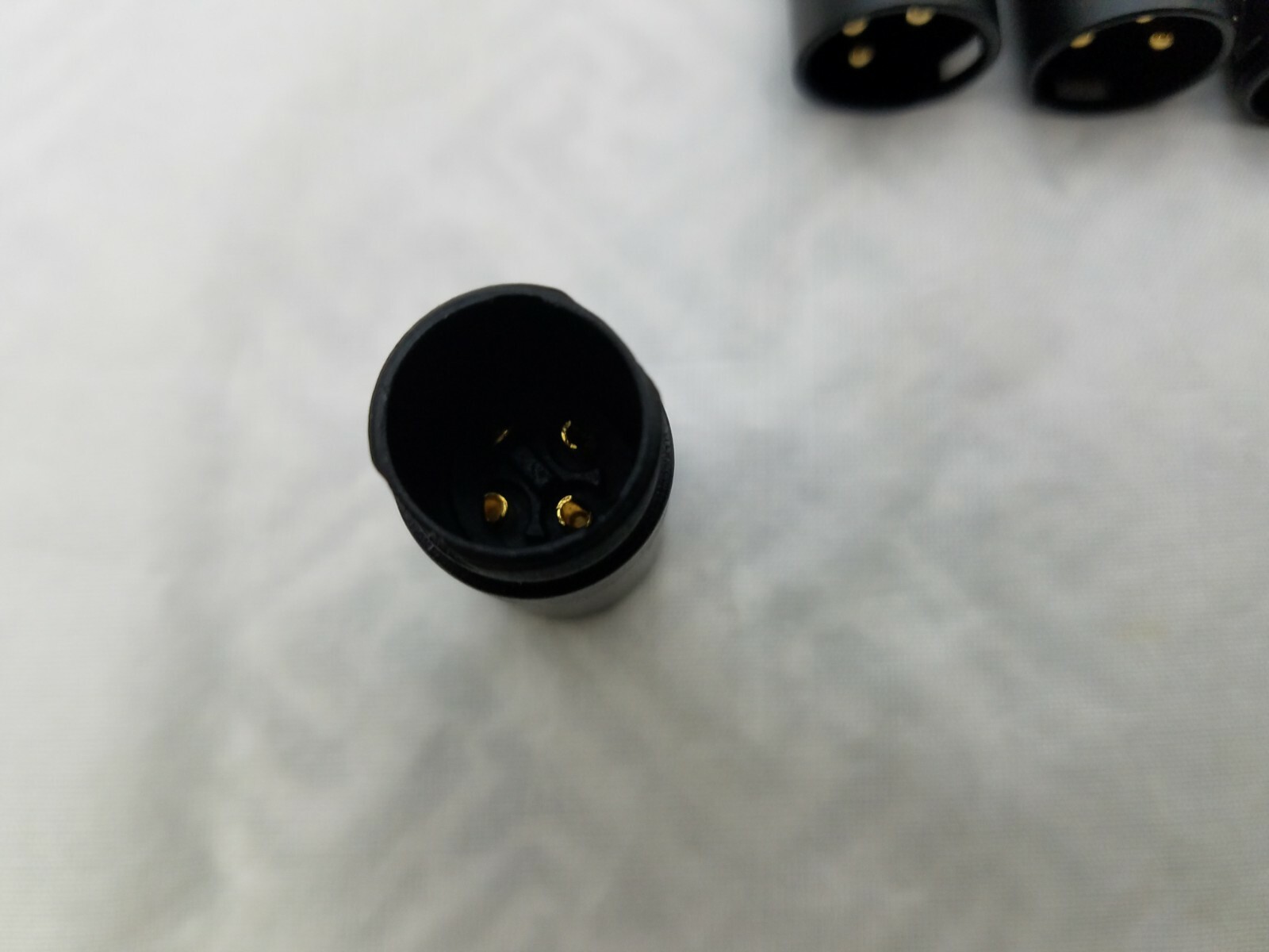12 LOT, POMONA 6850 3 PIN FEMALE XLR PLUG, CABLE MIC CONNECTOR BLACK GOLD CONTS