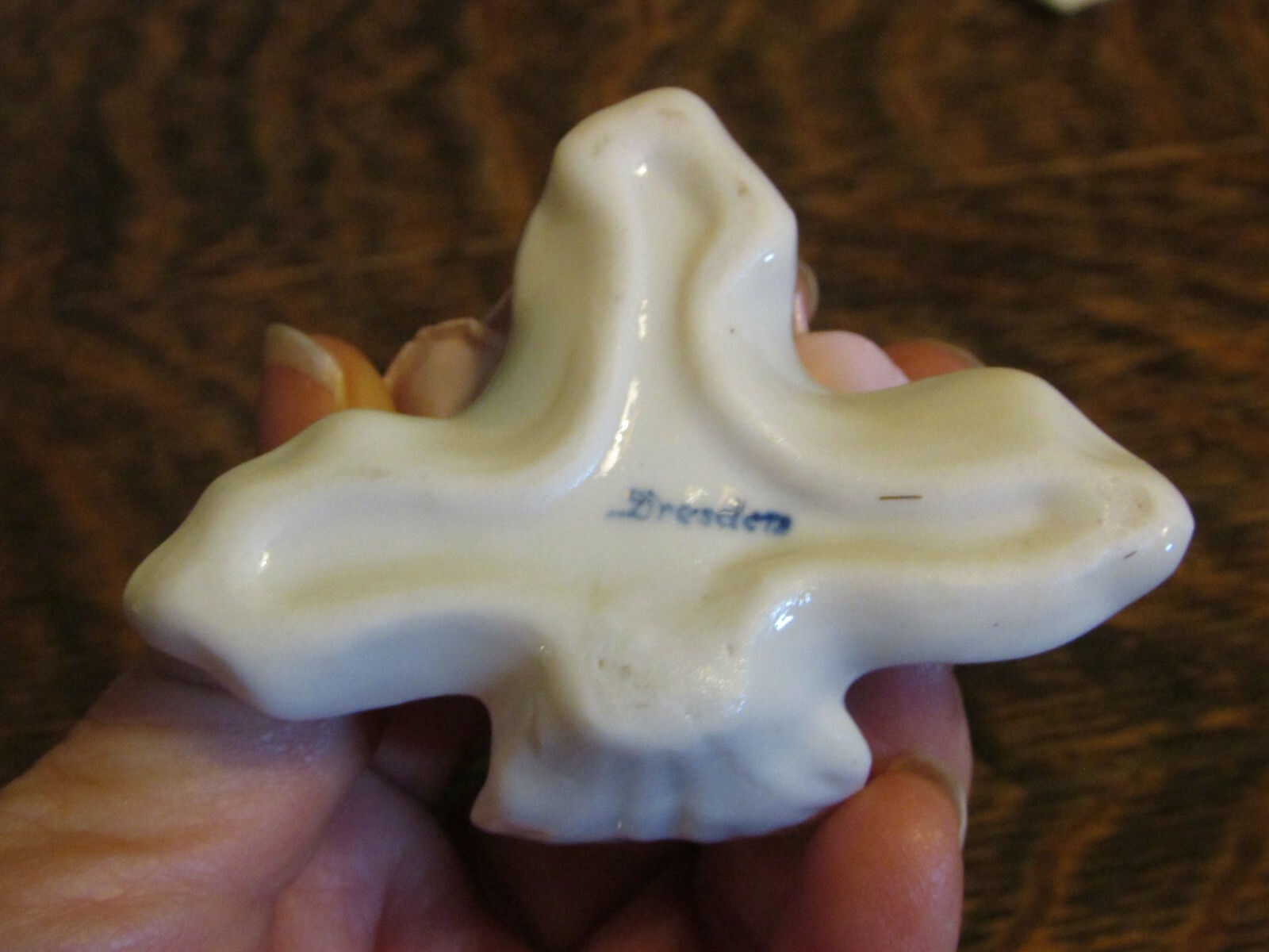 Dresden Porcelain Rose Name Place Card Holders