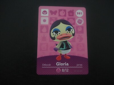 GLORIA #381 Animal Crossing Amiibo Authentic Nintendo Mint Card - Series 4
