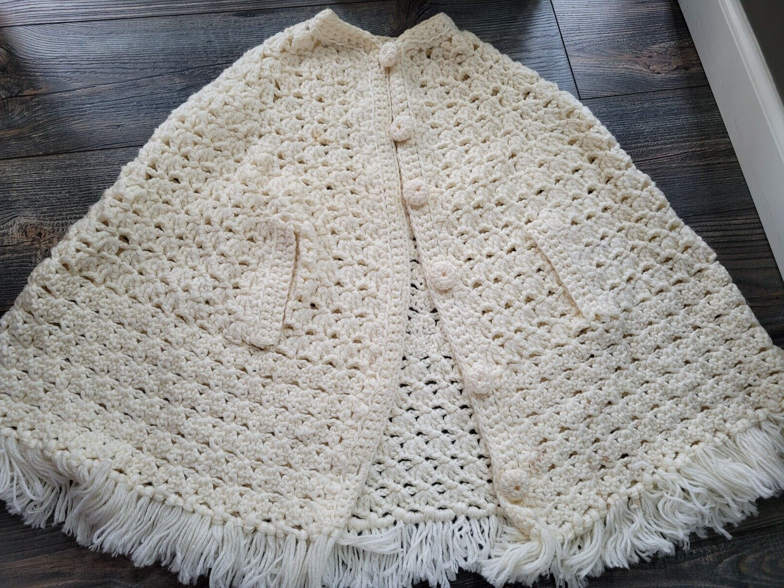 60s puritan Shawl Color Popcorn Knit