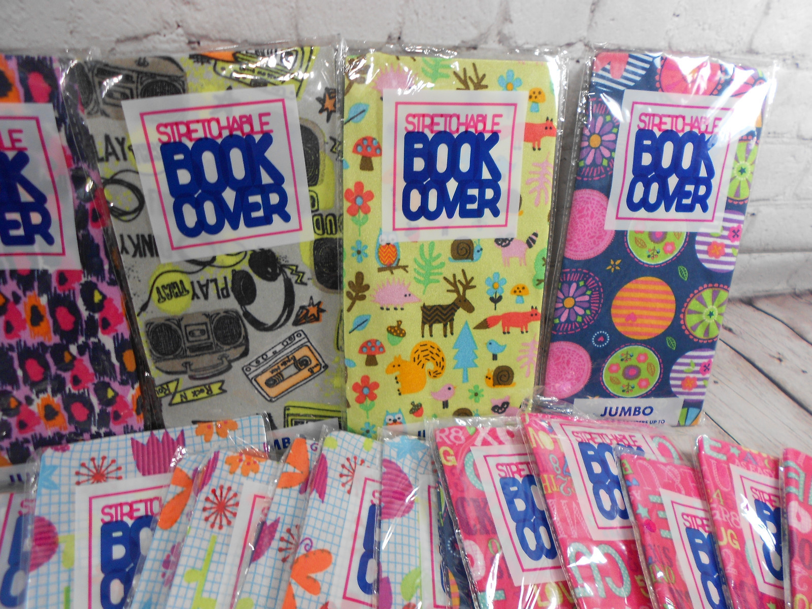Stretchable Book Covers Lot of 36 Jumbo Size 10.5 x 11.5