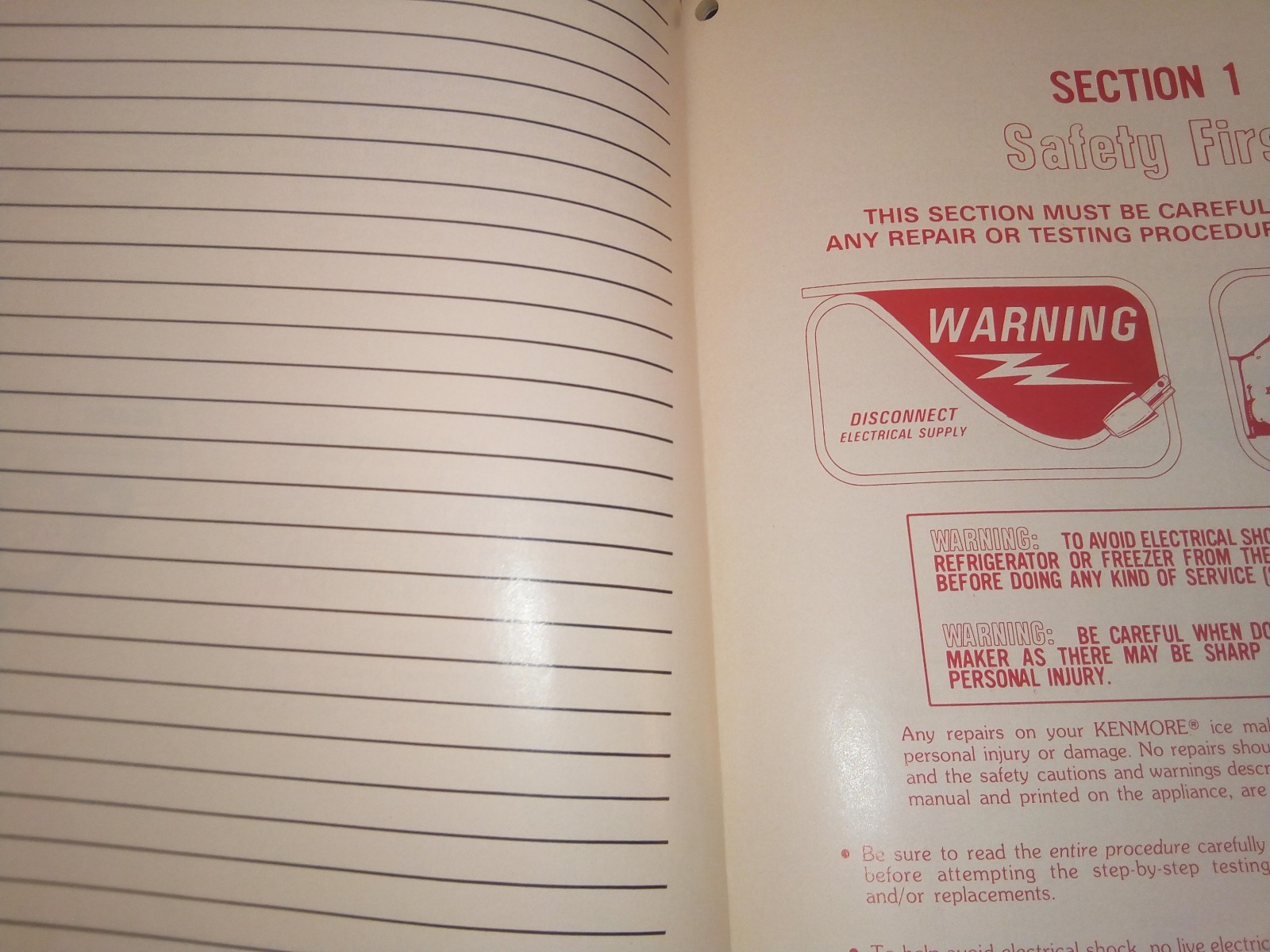 Sears Do-It-Yourself Repair Manual for Kenmore Ice Maker Paperback Step by Step