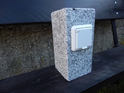 Gartensteckdose Granit Au Ensteckdose Energiesaule Fur Weihnachtsbeleuchtung Zb