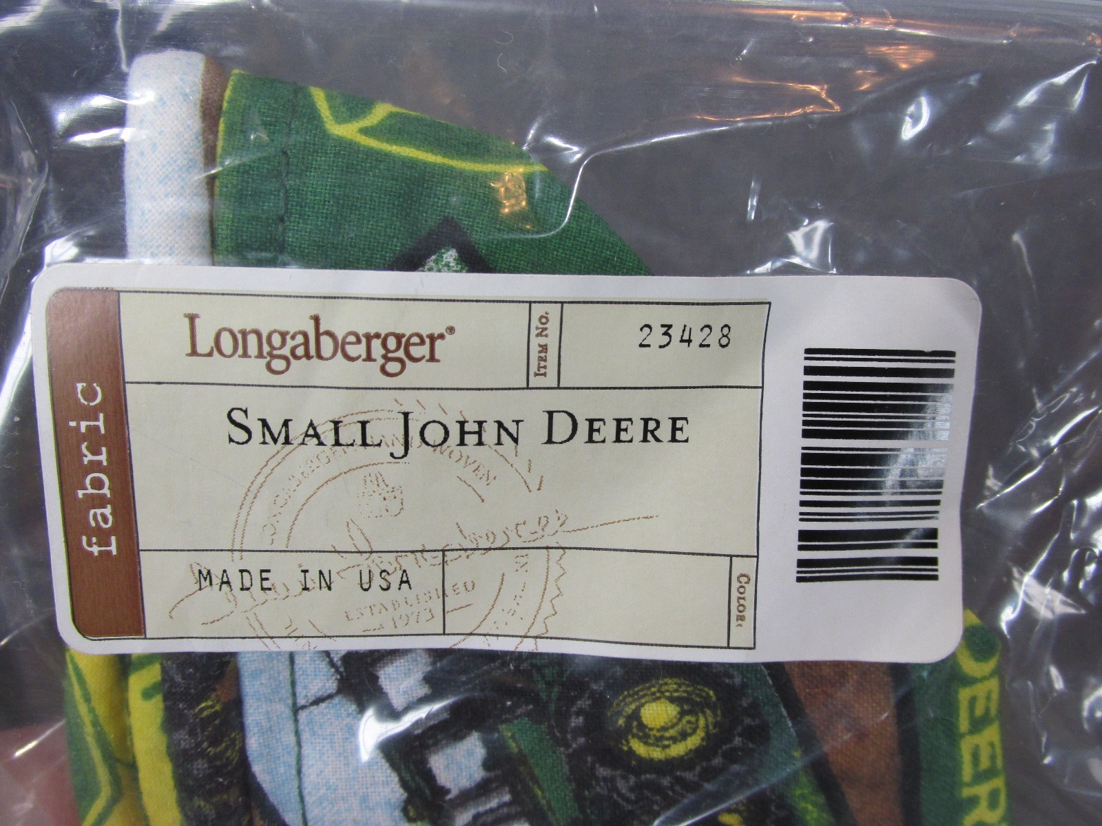 Longaberger 2006 John Deere Basket Fabric Liner ~ Tea or Small Key