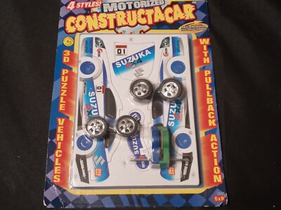 WHEEL WORLD SUZUKA SX4 PULL BACK POWERED 3D MODEL KIT CARDED SOME SHELF WEAR
