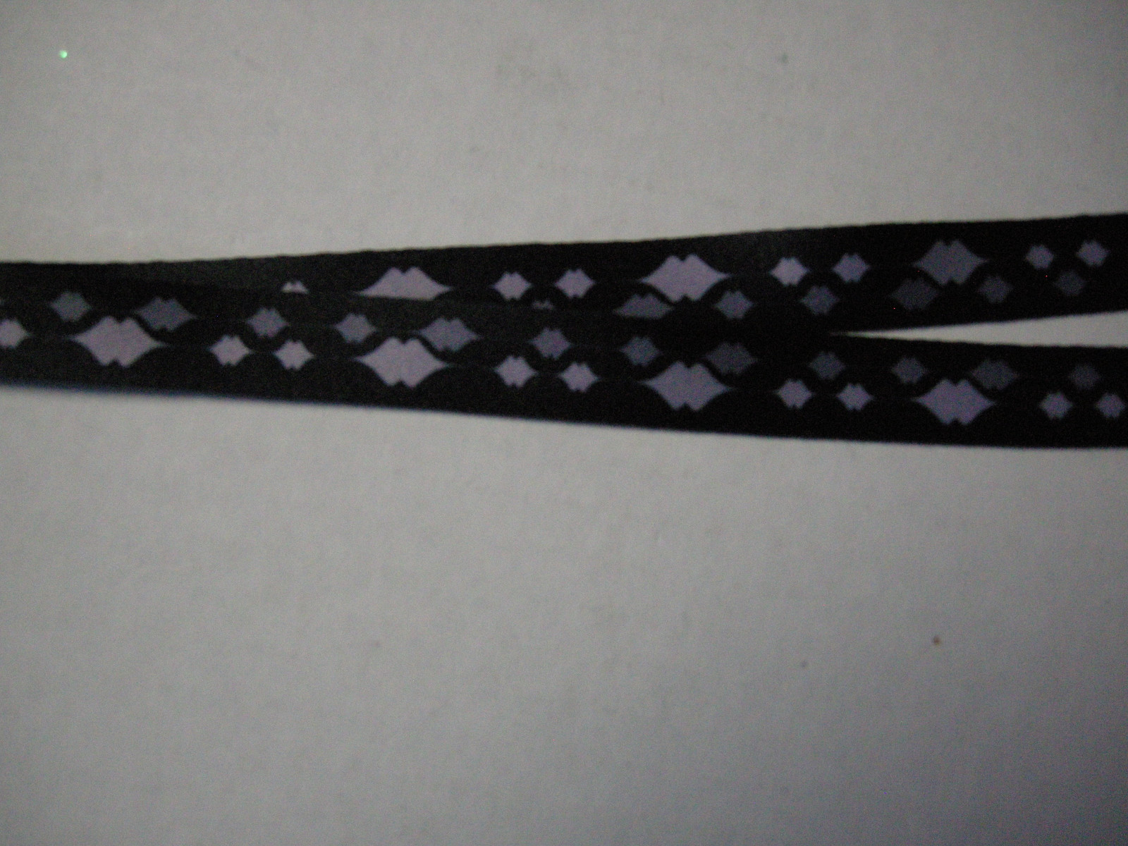 Lanyard, Boojee Ribbon, Geometic Design in Black & Lavender, 18