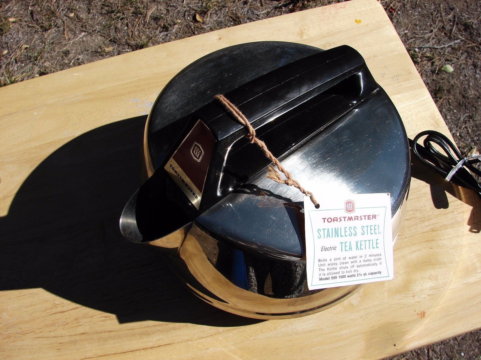 VTG Toastmaster ELECTRIC Tea KETTLE Stainless STEEL Chrome WORKING