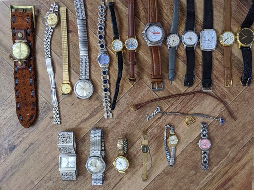 Vintage Lot of 18 Used Wrist Watches Mostly women's | eBay