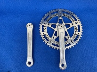Vintage Stronglight 105 Bis Kurbel, 9/16" x 20 crankset 170mm chainset 52-42